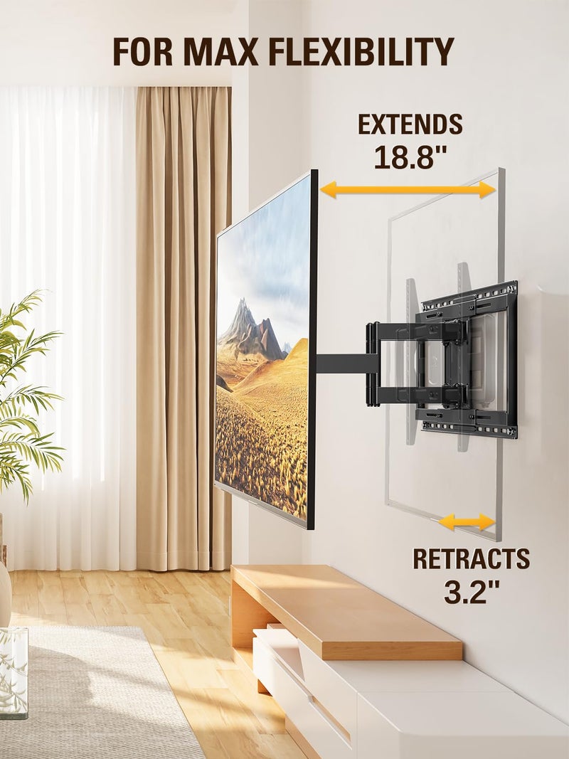 Mounting Dream Sliding TV Wall Mount for 42-86" TVs, Full Motion Articulating Dual Arms, Easy TV Centering, Max VESA 600x400mm, 132 lbs, MD2198 - Image 4